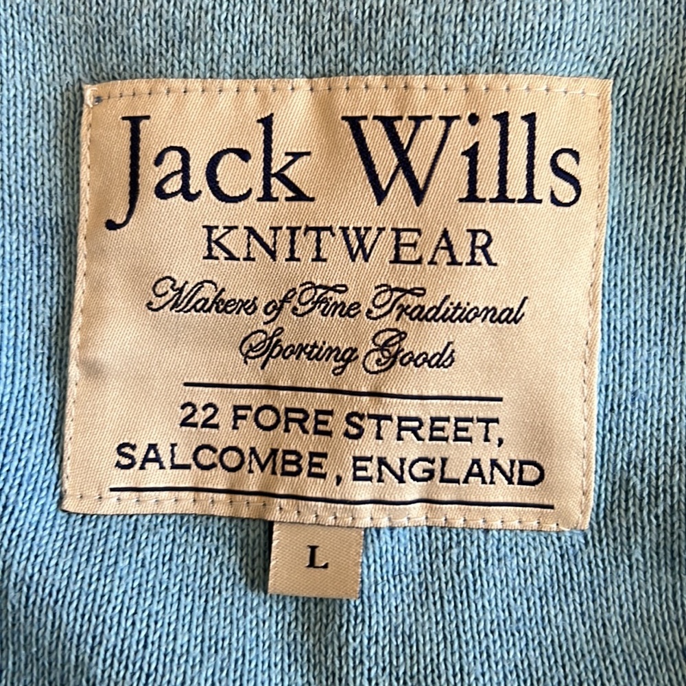 Jack Wills Blue Cotton Crewneck Sweater Sz L - Picture 4 of 6
